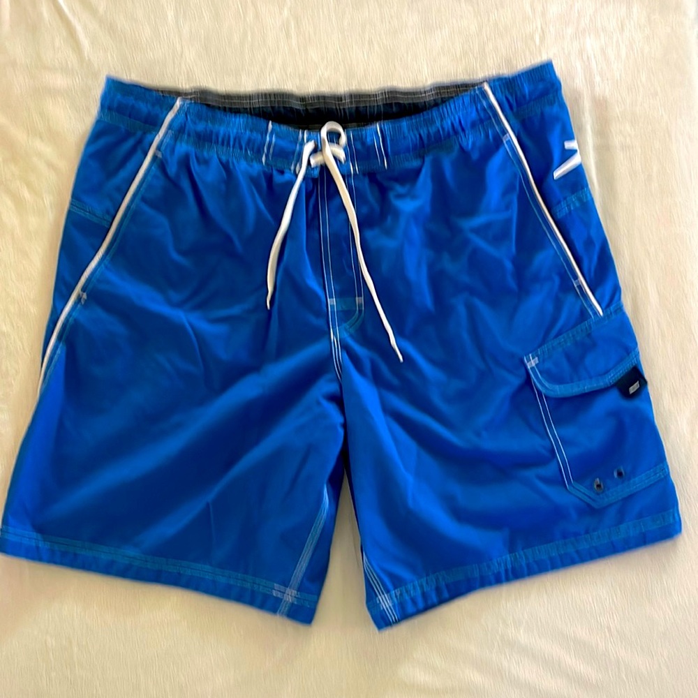 Men’s Blue Speedo 36” Elastic Band Swim Trunks